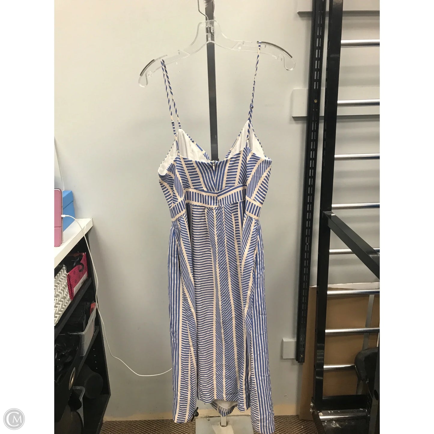 Dress Casual Short By Lush In Blue & Cream, Size: Xl