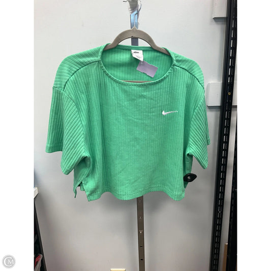 Athletic Top Short Sleeve By Nike In Green, Size: M