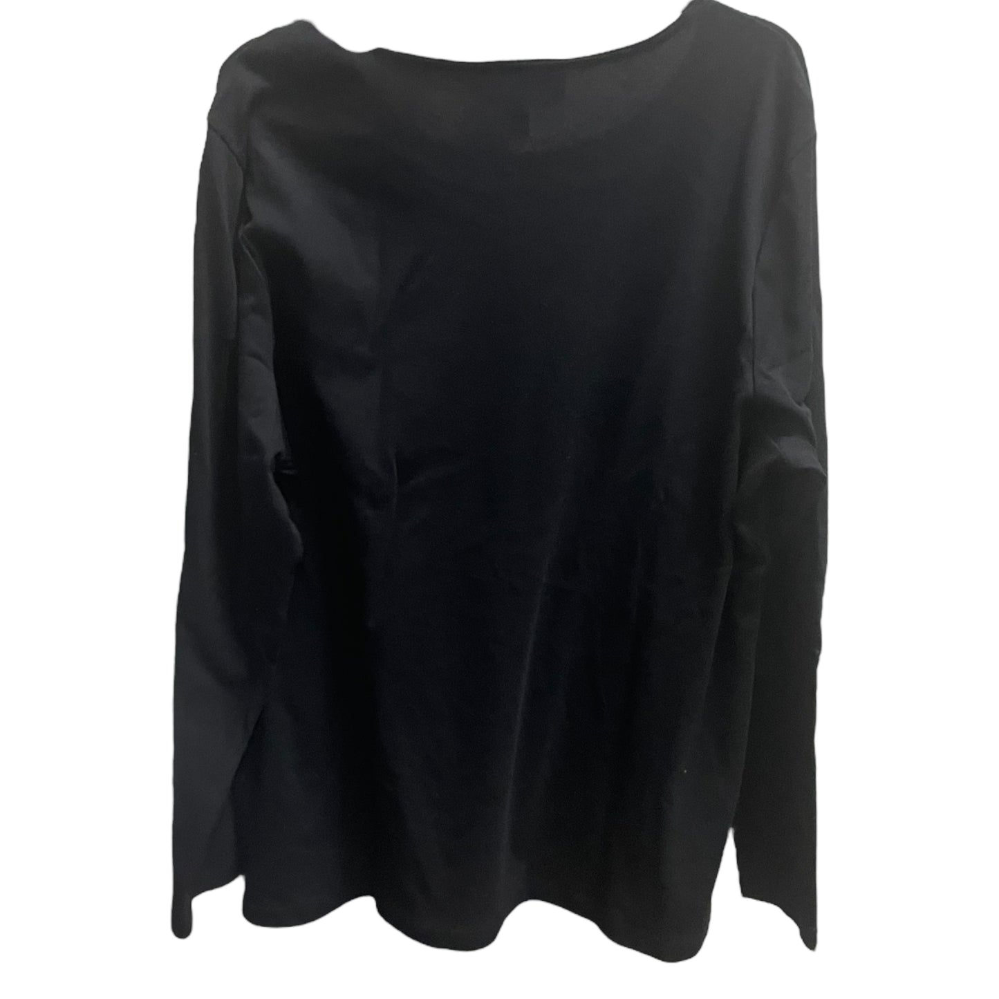 Top Long Sleeve By Karen Scott In Black, Size: 3x