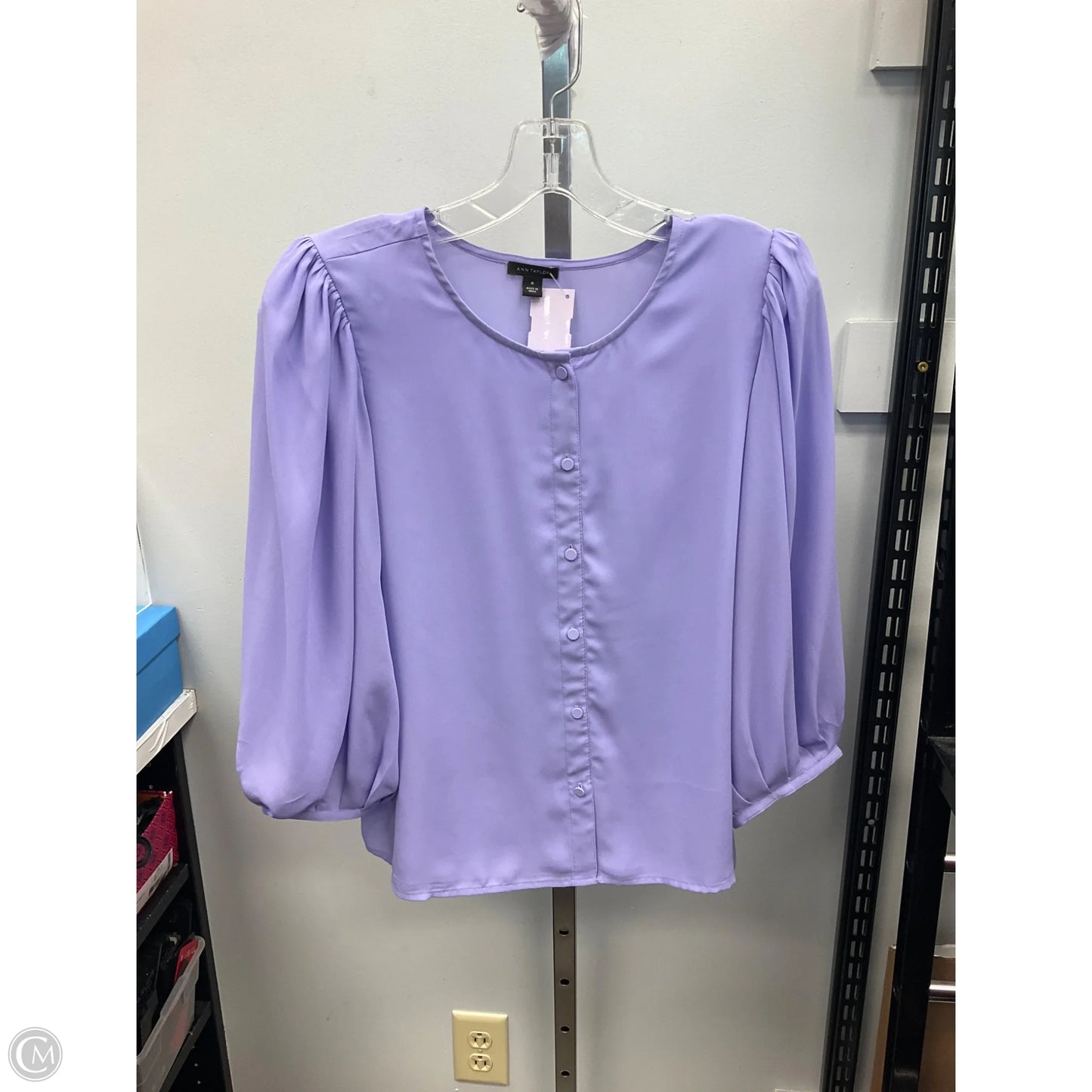 Top Long Sleeve By Ann Taylor In Purple, Size: M
