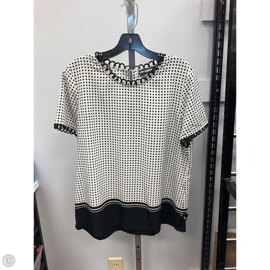 Top Short Sleeve Designer By Karl Lagerfeld In Polkadot Pattern, Size: L