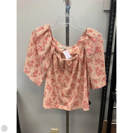 Top Short Sleeve By Loft In Floral Print, Size: M