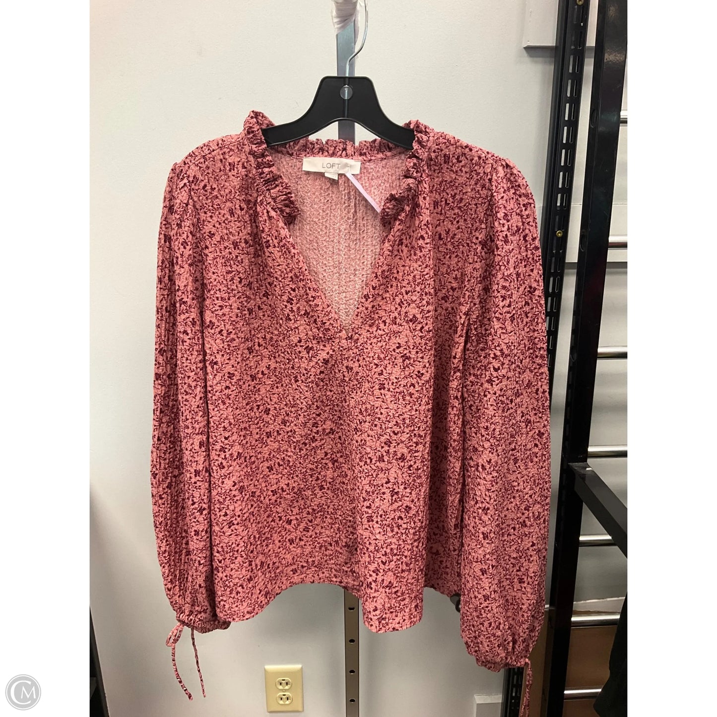 Top Long Sleeve By Loft In Pink, Size: L