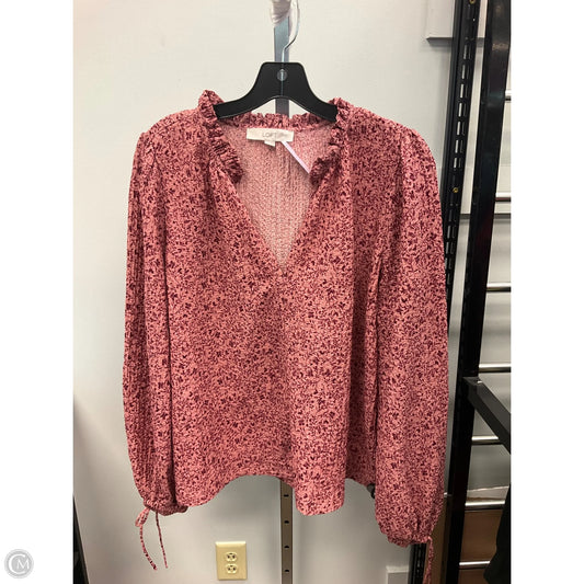 Top Long Sleeve By Loft In Pink, Size: L