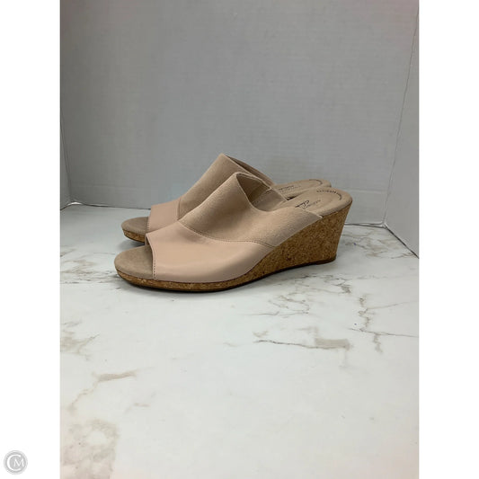 Shoes Heels Wedge By Clarks In Cream, Size: 10