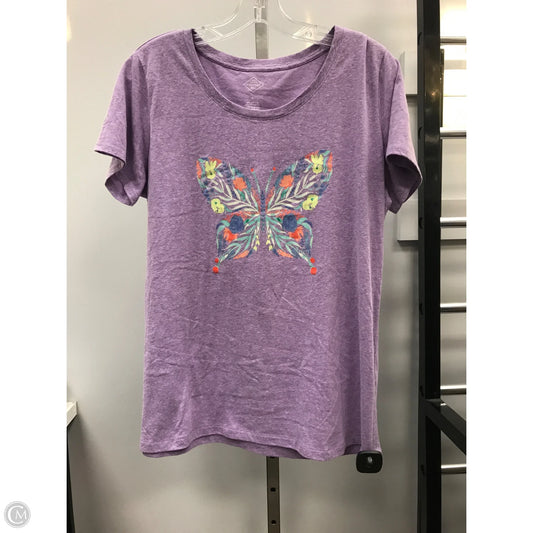 Top Short Sleeve Basic By St Johns Bay In Purple, Size: L