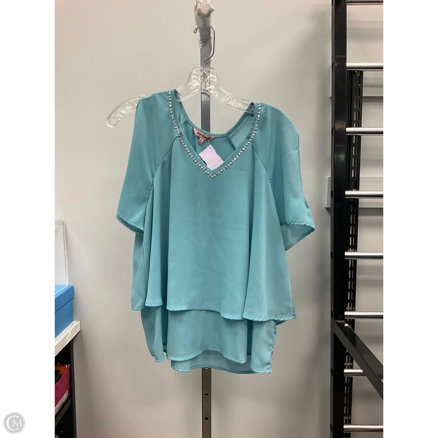 Top Short Sleeve By Juicy Couture In Aqua, Size: M