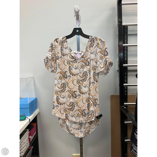 Top Short Sleeve By Dr2 In Paisley Print, Size: M