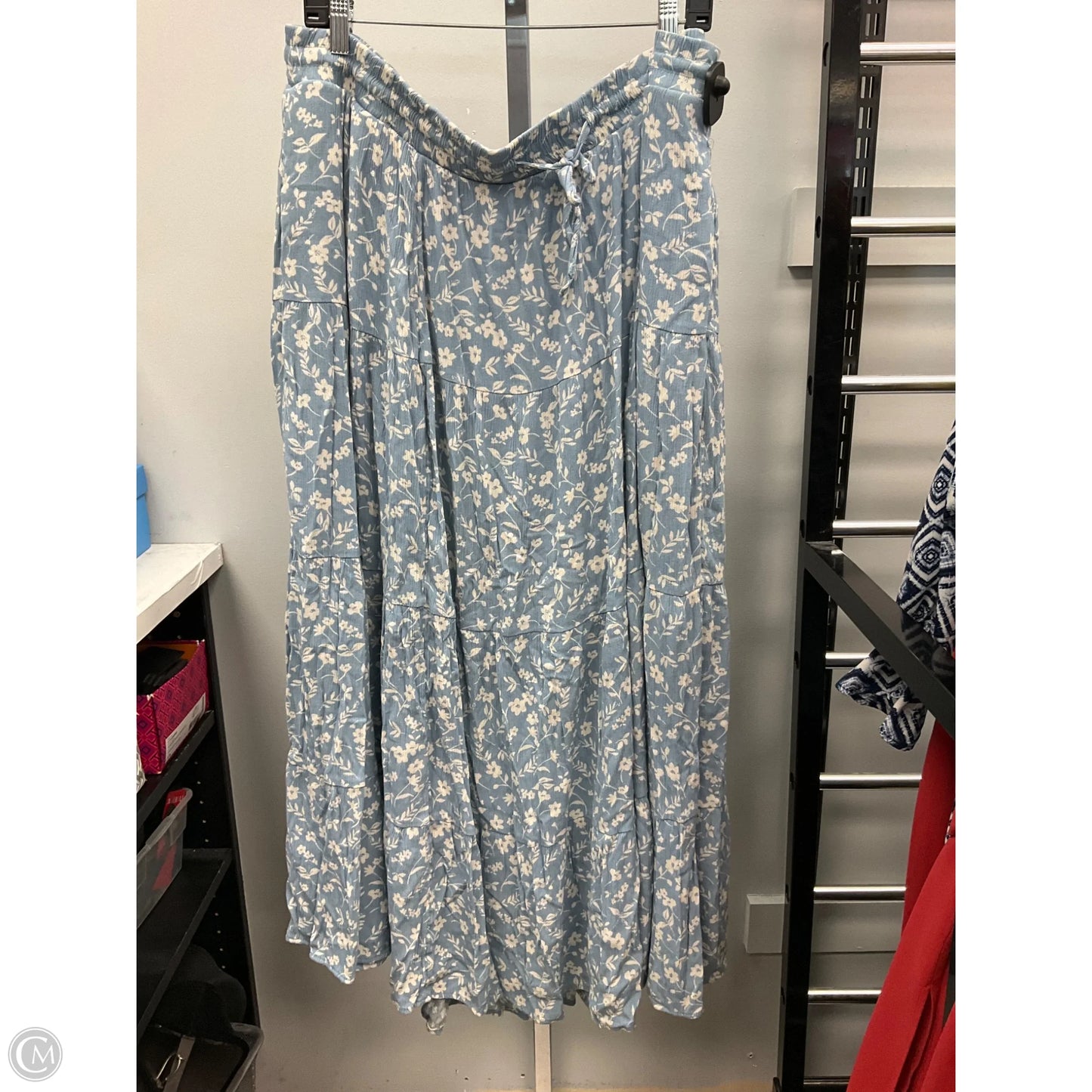 Skirt Maxi By Torrid In Blue & White, Size: 4x