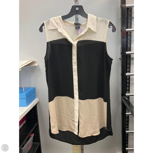 Top Sleeveless By Ann Taylor In Black & Cream, Size: S