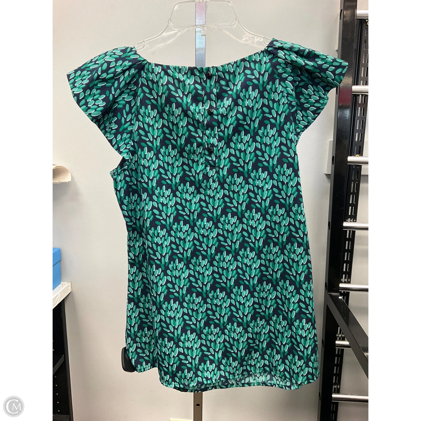 Top Sleeveless By Banana Republic In Blue & Green, Size: S