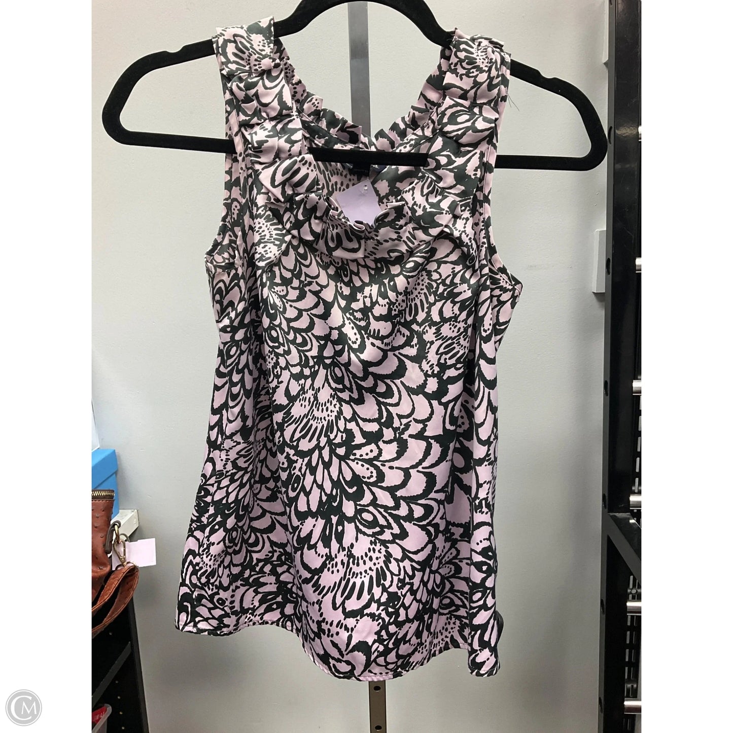 Top Sleeveless By Banana Republic In Black & Pink, Size: S