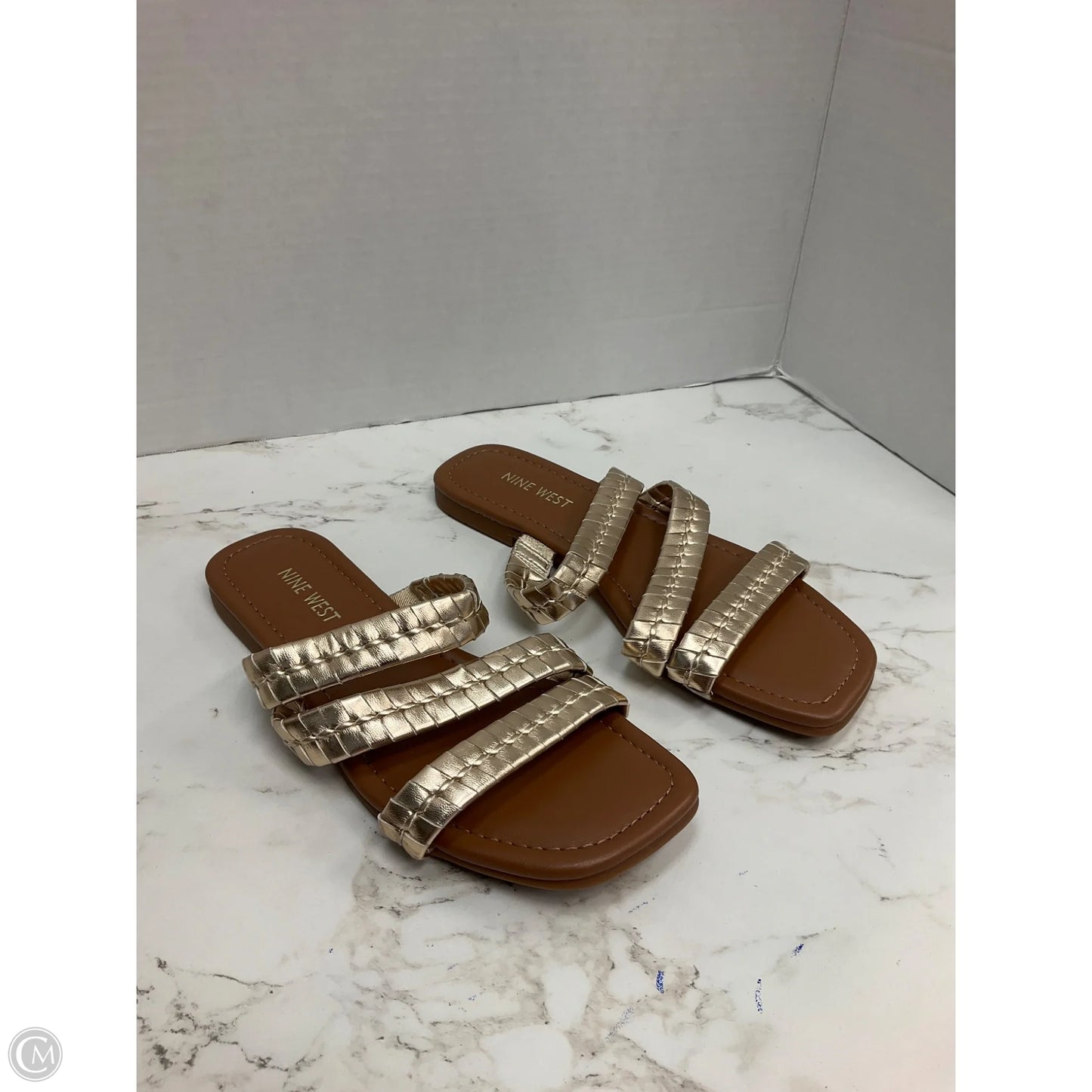 Sandals Flats By Nine West In Gold, Size: 7.5