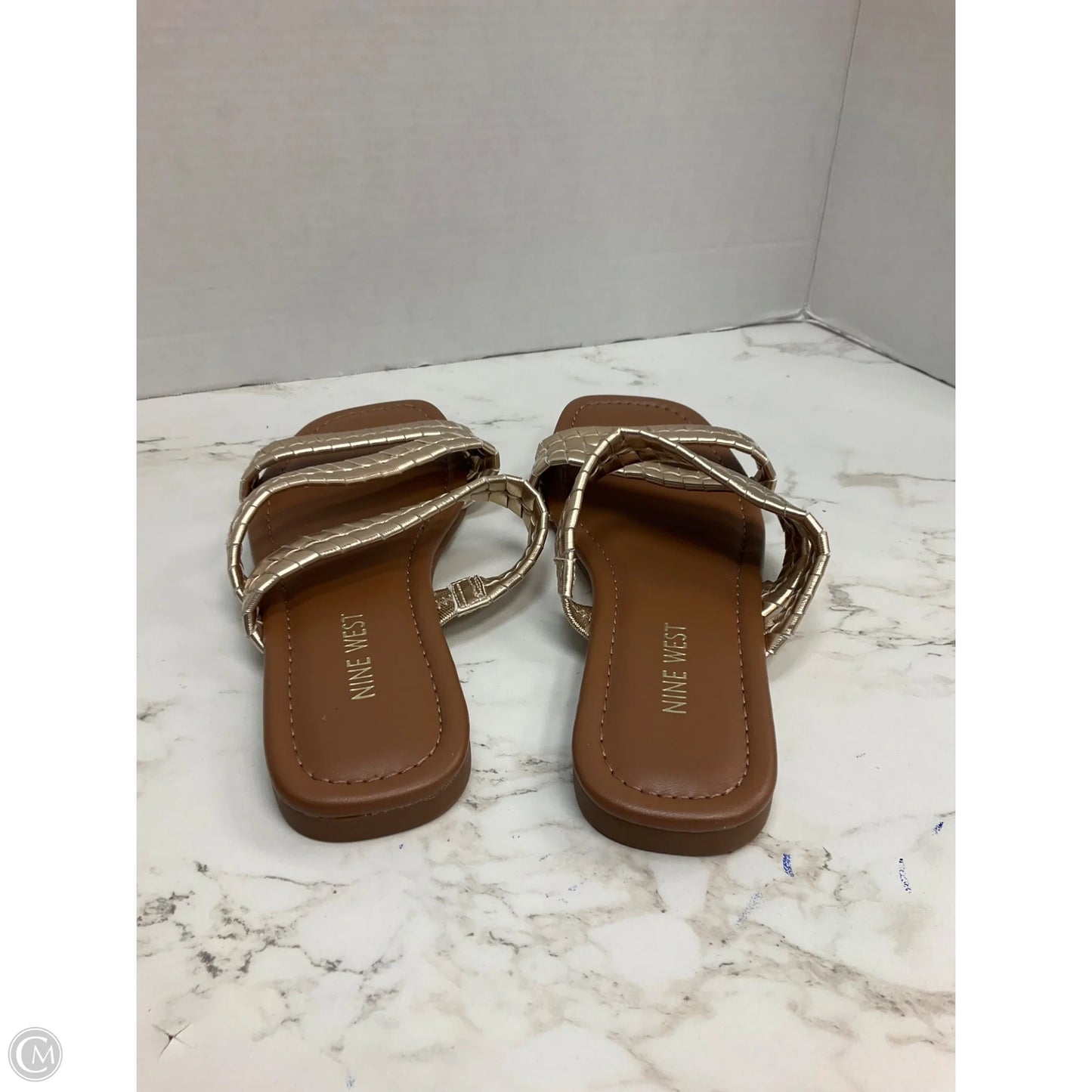 Sandals Flats By Nine West In Gold, Size: 7.5