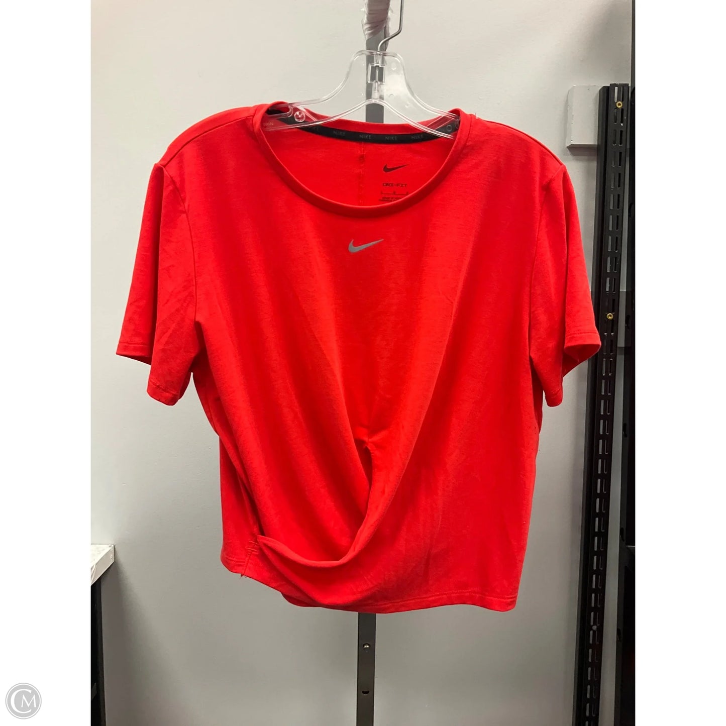 Athletic Top Short Sleeve By Nike In Orange, Size: L