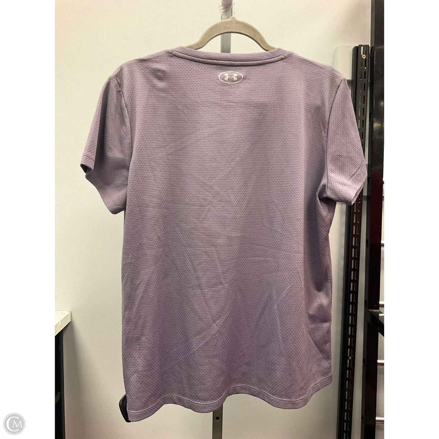 Athletic Top Short Sleeve By Under Armour In Purple, Size: L