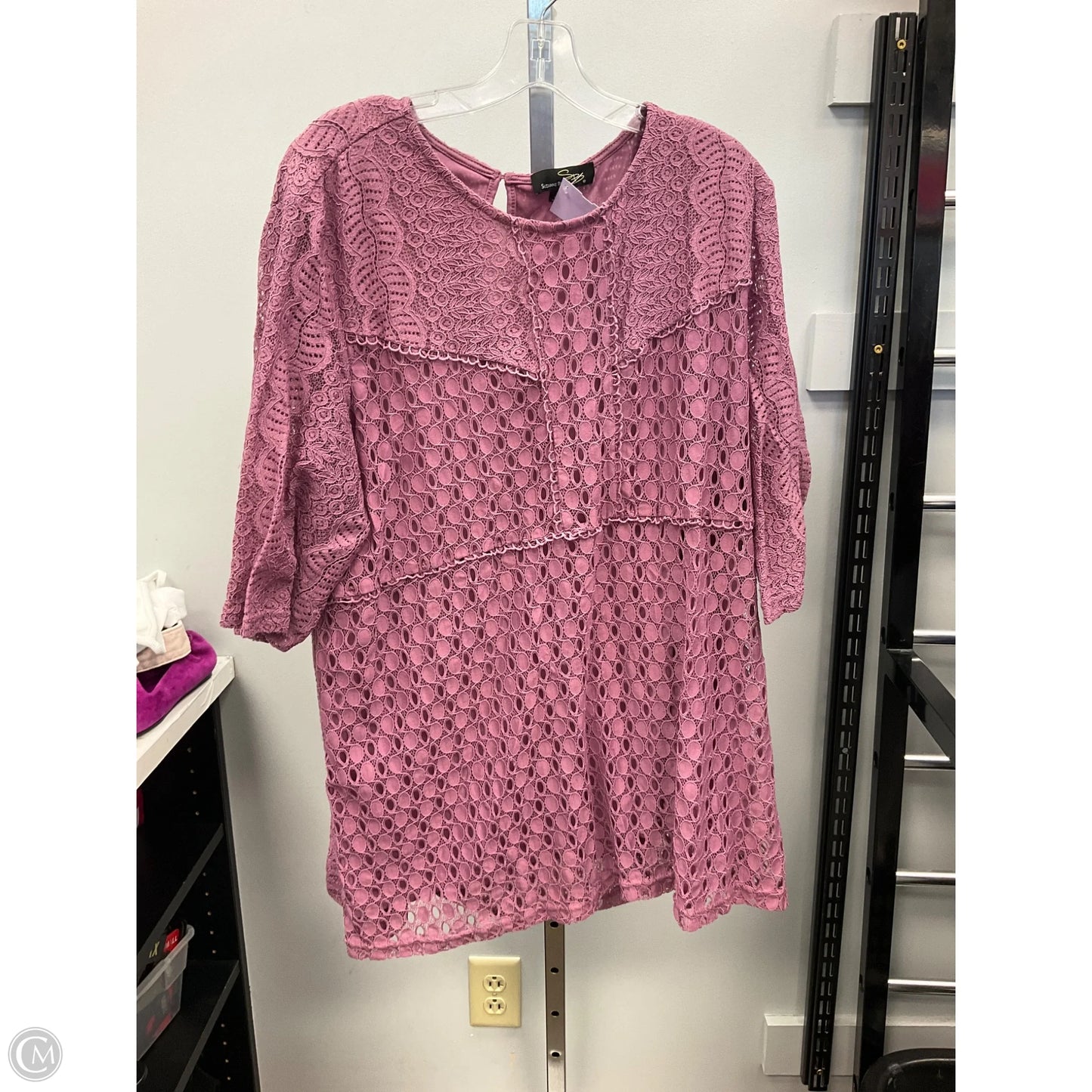 Top 3/4 Sleeve By Suzanne Betro In Purple, Size: 3x