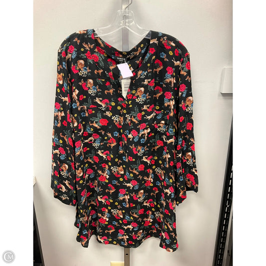 Top Long Sleeve By Torrid In Black & Red, Size: 4x