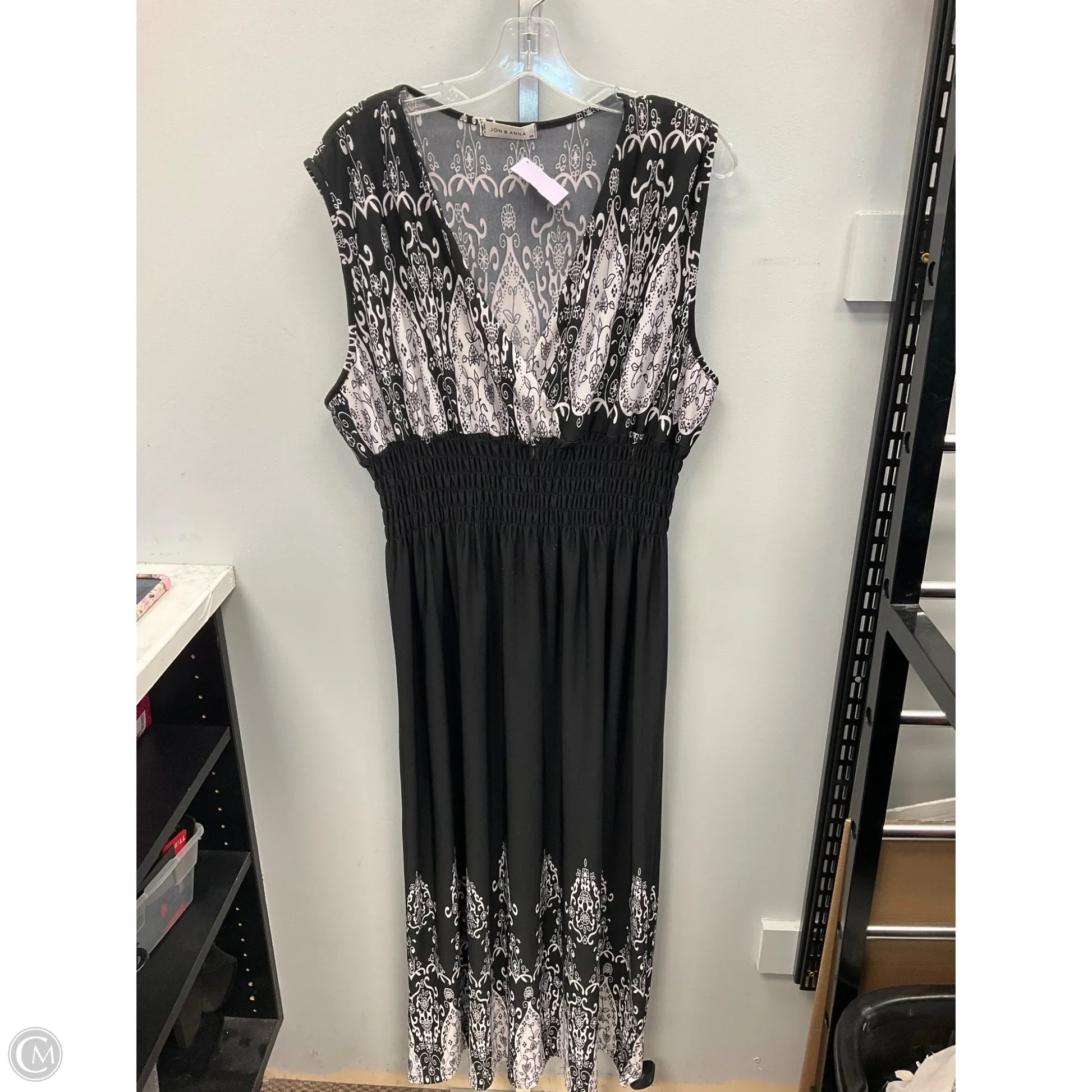 jon and anna maxi dresses Jon & Anna New York Maxi dress Geometric Black Cream Electric Waist Large