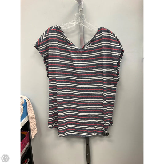 Top Short Sleeve By Lucky Brand In Striped Pattern, Size: L