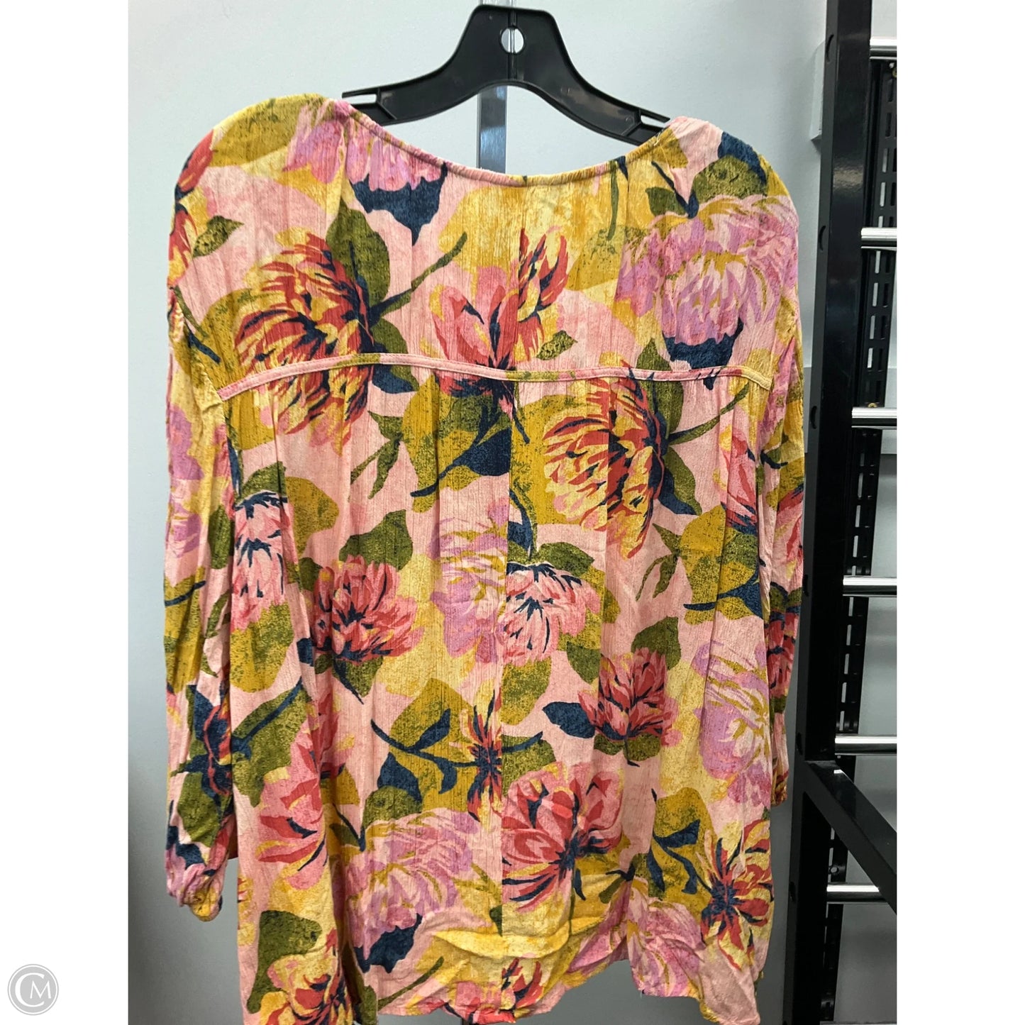 Top 3/4 Sleeve By Terra & Sky In Floral Print, Size: Xl