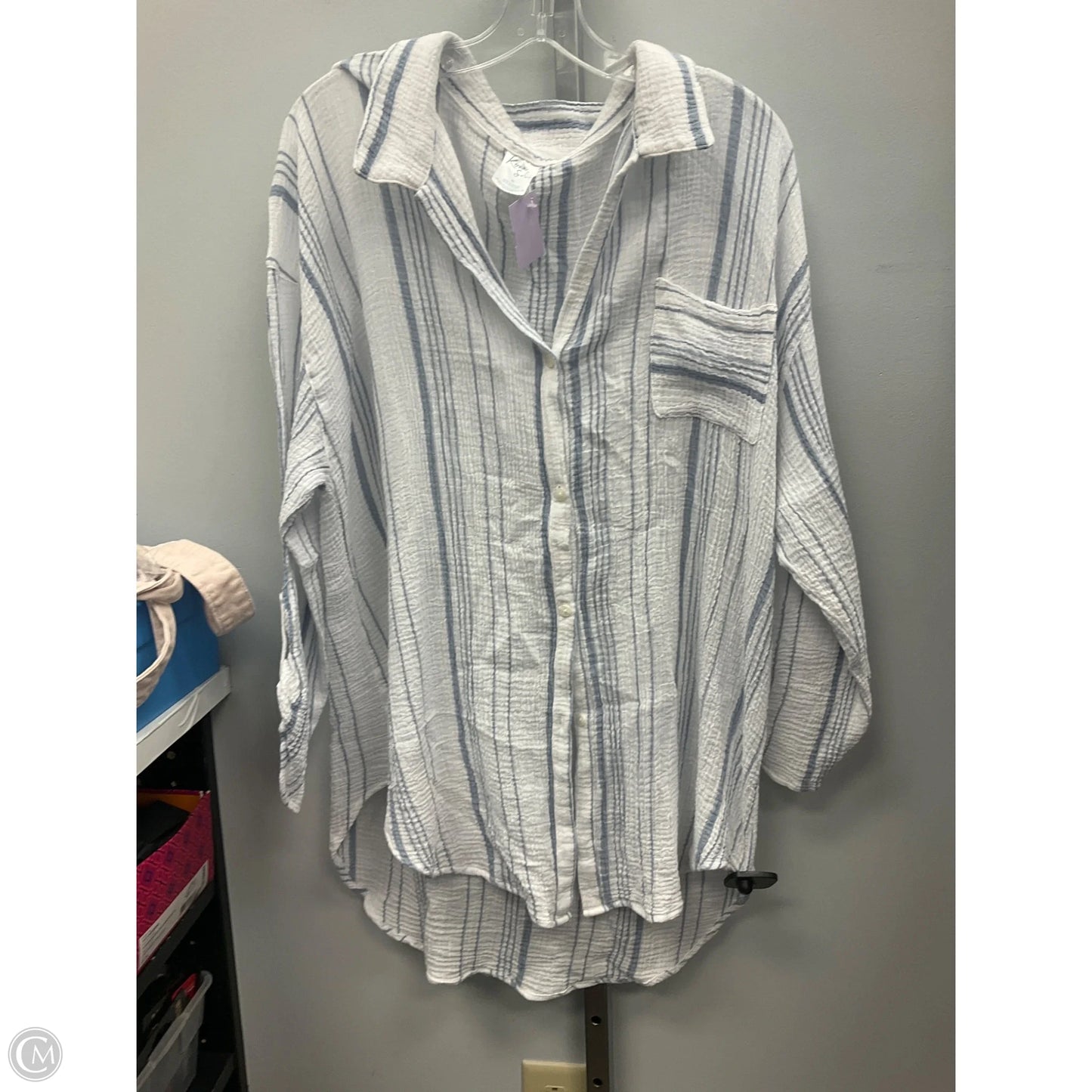 Top Long Sleeve By Kona Sol In Striped Pattern, Size: Xl