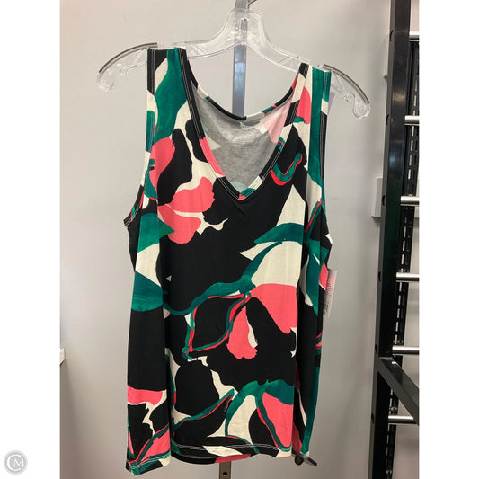 Top Sleeveless By Nine West In Black & Pink, Size: L