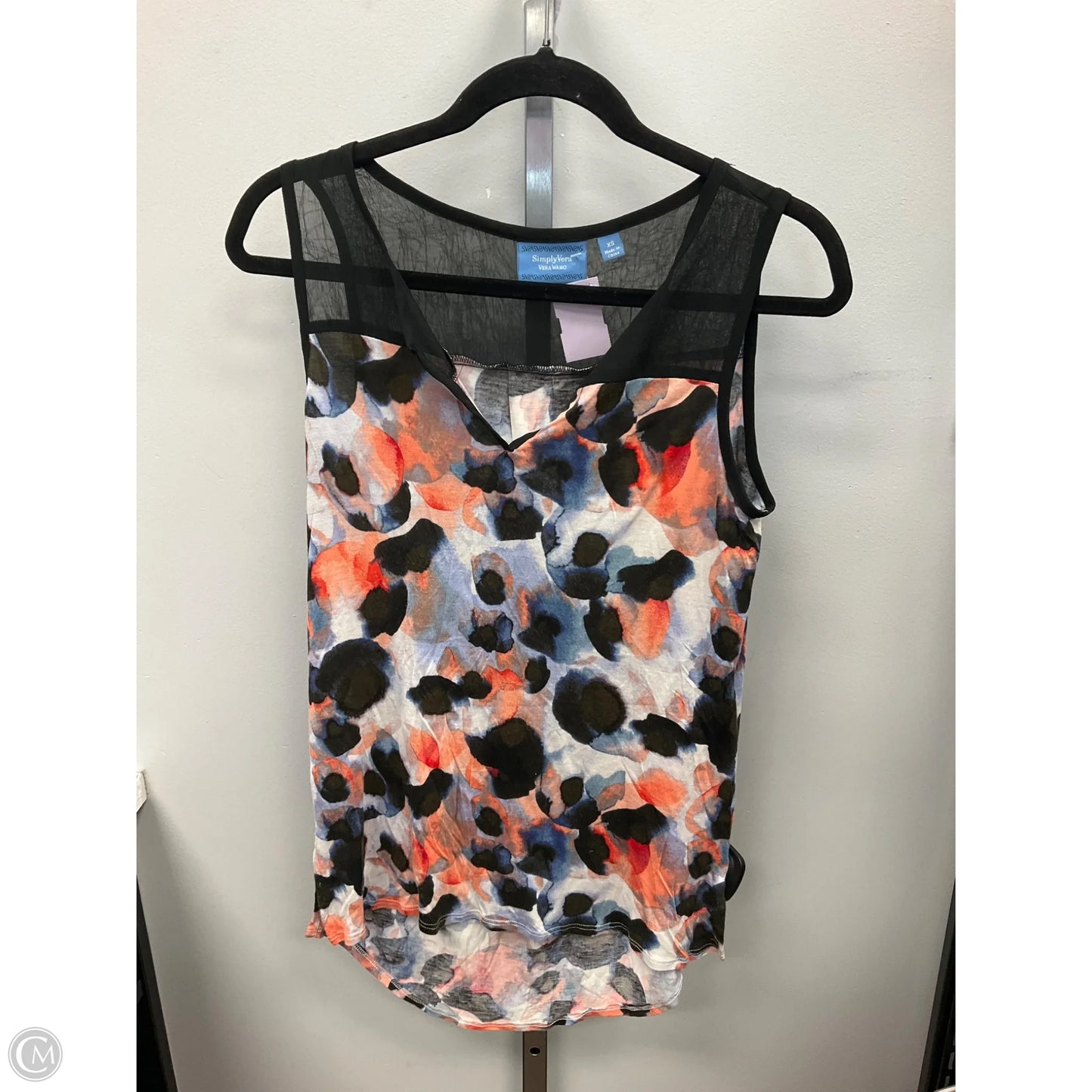 Top Sleeveless By Simply Vera In Blue & Orange, Size: Xs
