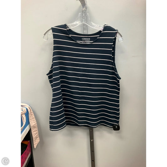 Top Sleeveless By Adrienne Vittadini In Striped Pattern, Size: Xl