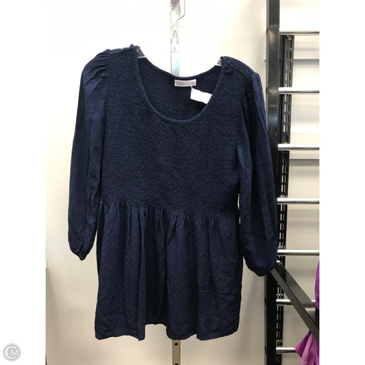Top 3/4 Sleeve By Croft And Barrow In Blue, Size: M
