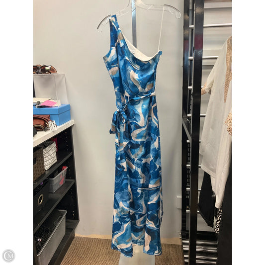 Dress Party Long By Nicole Michelle In Blue & Cream, Size: 2