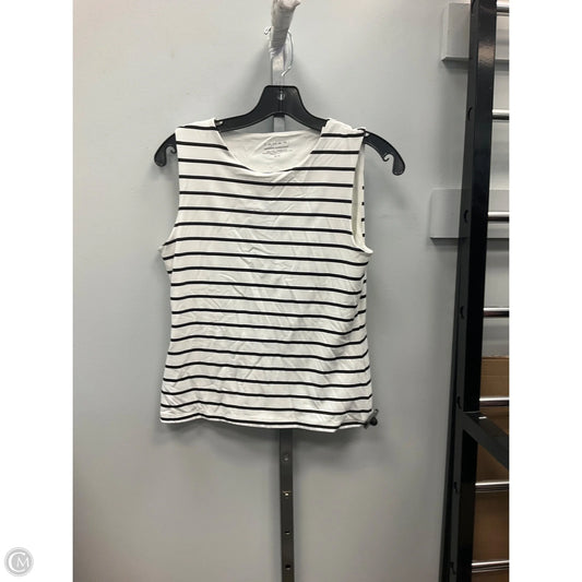 Top Sleeveless By Tahari In Striped Pattern, Size: M