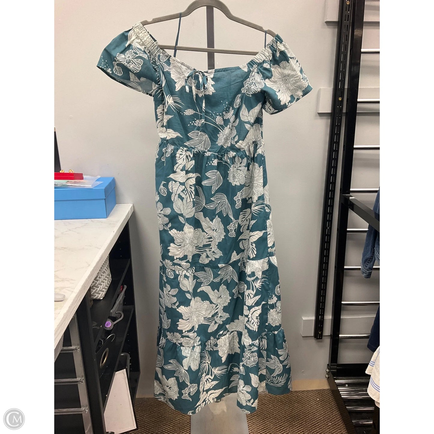 Dress Casual Maxi By Antthony In Blue & White, Size: L
