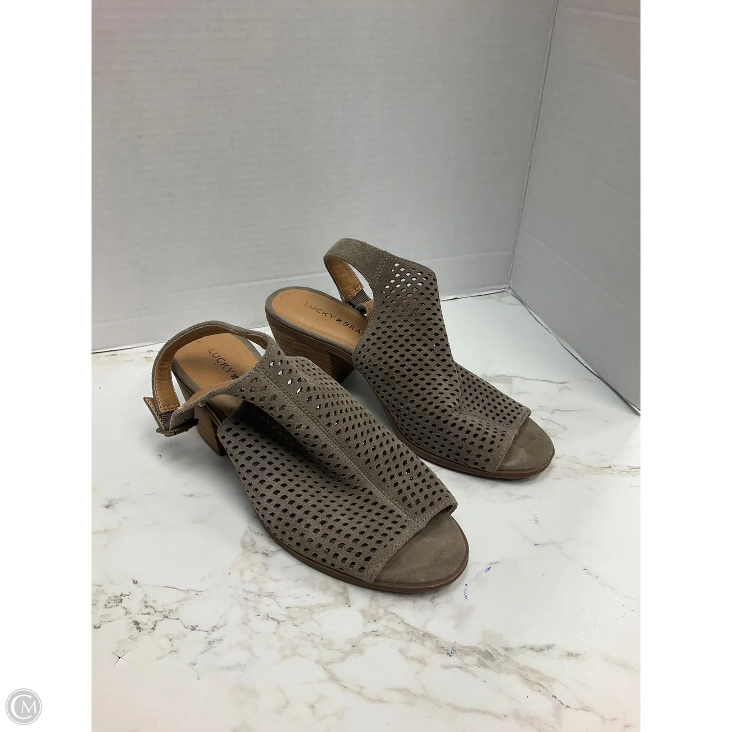 Shoes Heels Block By Lucky Brand In Grey, Size: 9