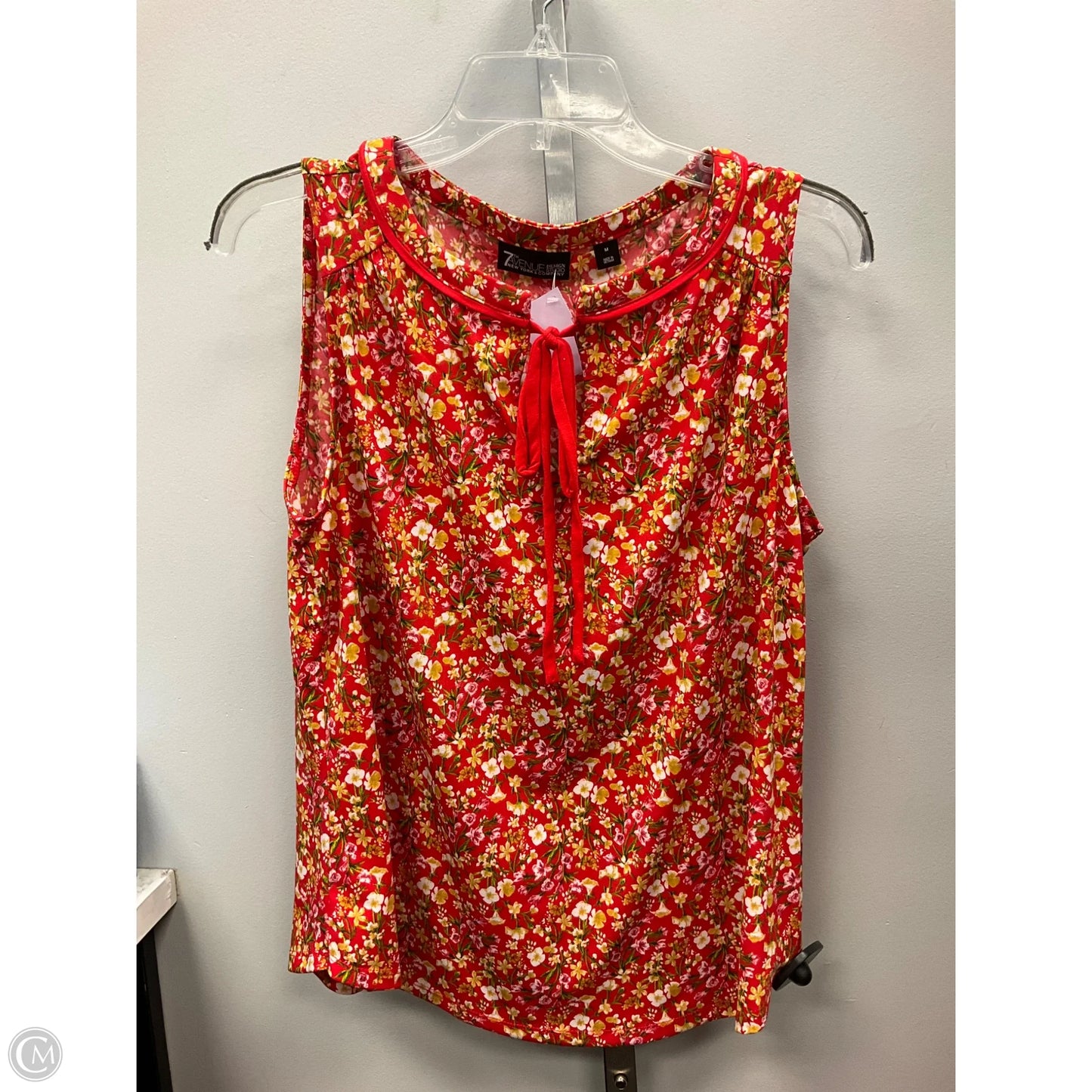 Top Sleeveless By New York And Co In Red & Yellow, Size: M