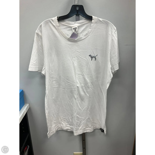 Top Short Sleeve Basic By Pink In White, Size: L
