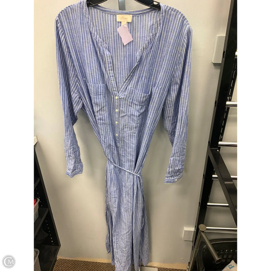 Dress Casual Midi By Love In Blue & White, Size: L