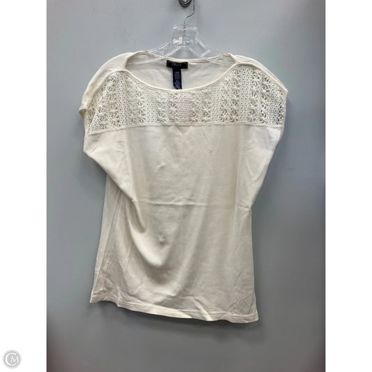 Top Short Sleeve By Chaps In Cream, Size: L