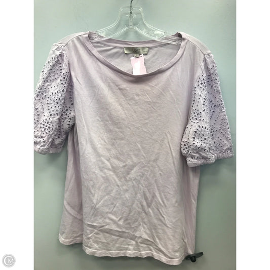 Top Short Sleeve By Loft In Purple, Size: Mp