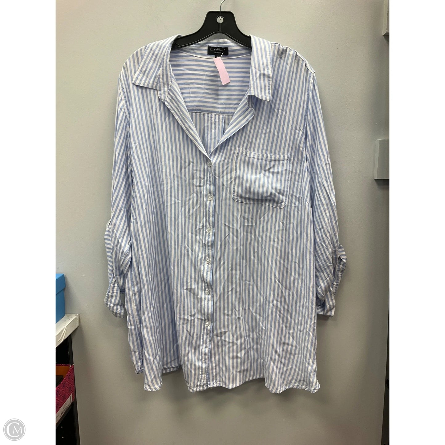 Top 3/4 Sleeve By Velvet Heart In Striped Pattern, Size: 3x
