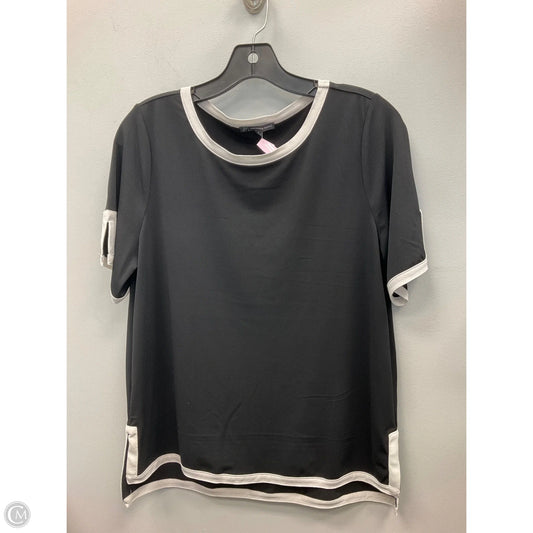 Top Short Sleeve By Adrianna Papell In Black & White, Size: S