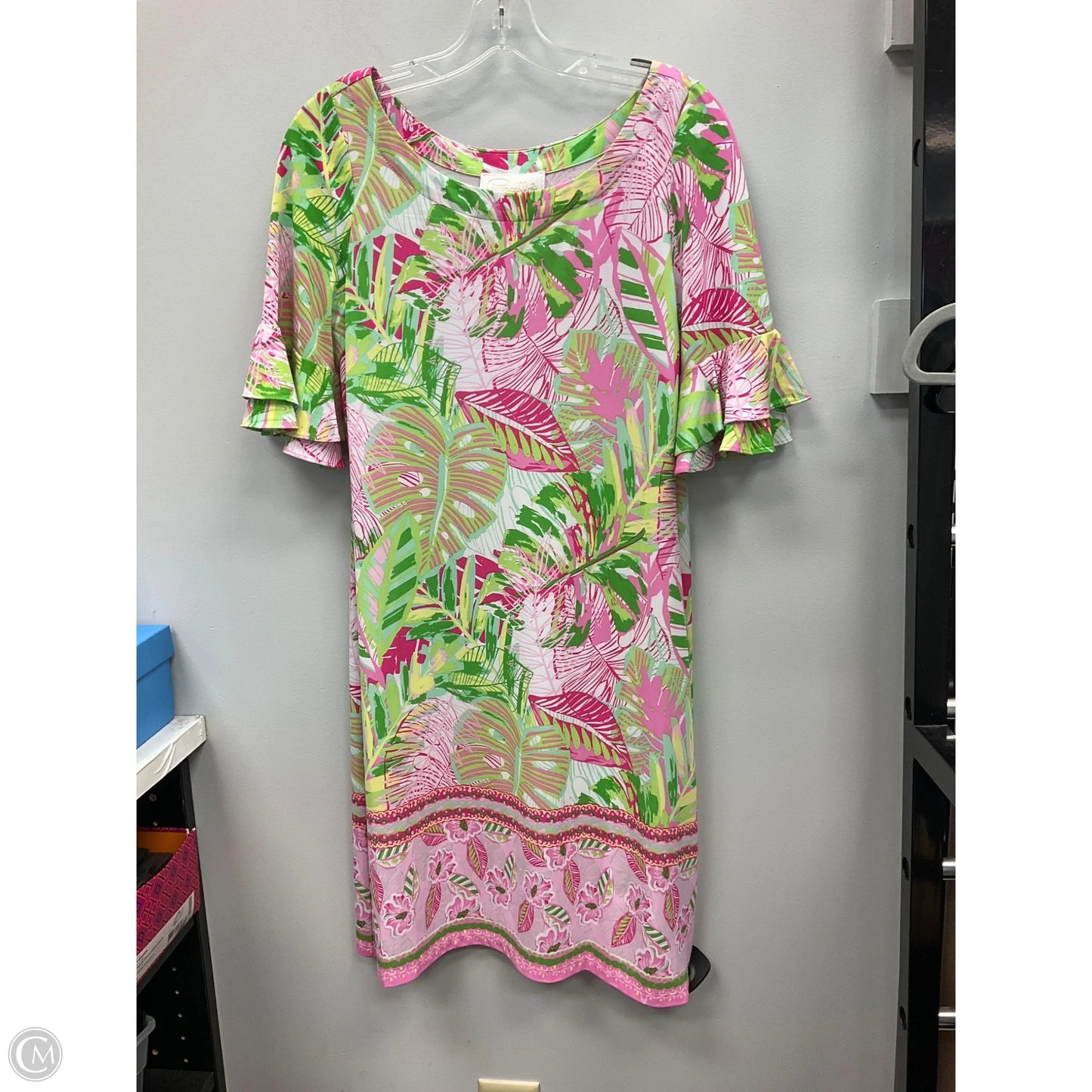 Dress Casual Short By Pappagallo In Green & Pink, Size: M