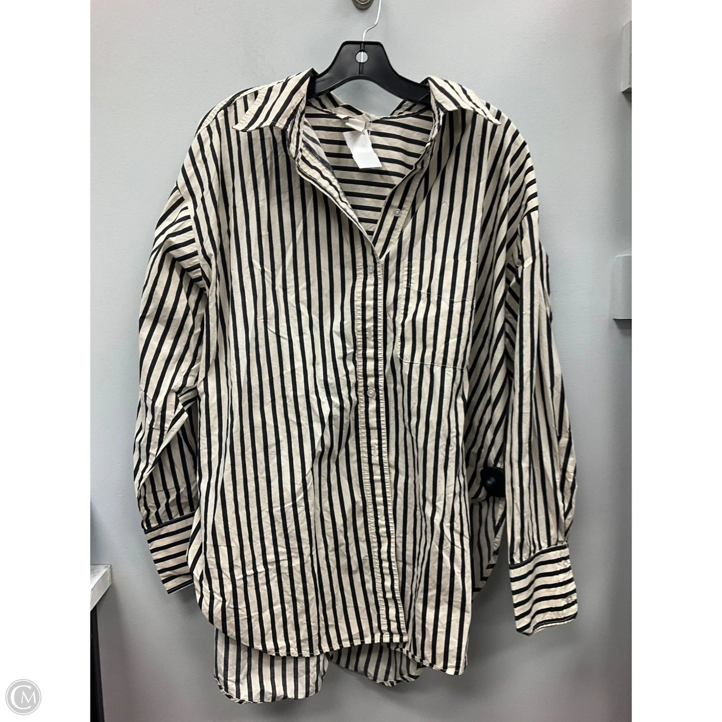 Top Long Sleeve By H&m In Striped Pattern, Size: L