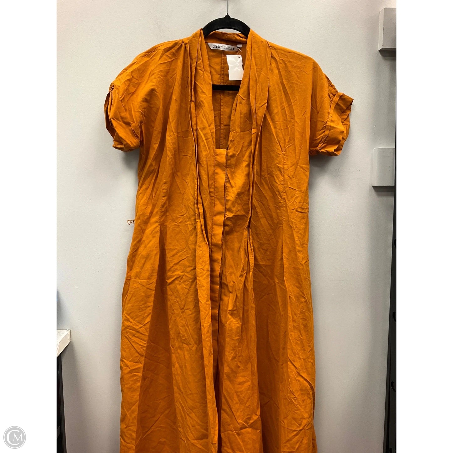 Dress Casual Midi By Zara In Orange, Size: L