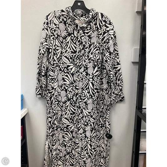 Dress Casual Midi By Loft In Black & White, Size: 12p
