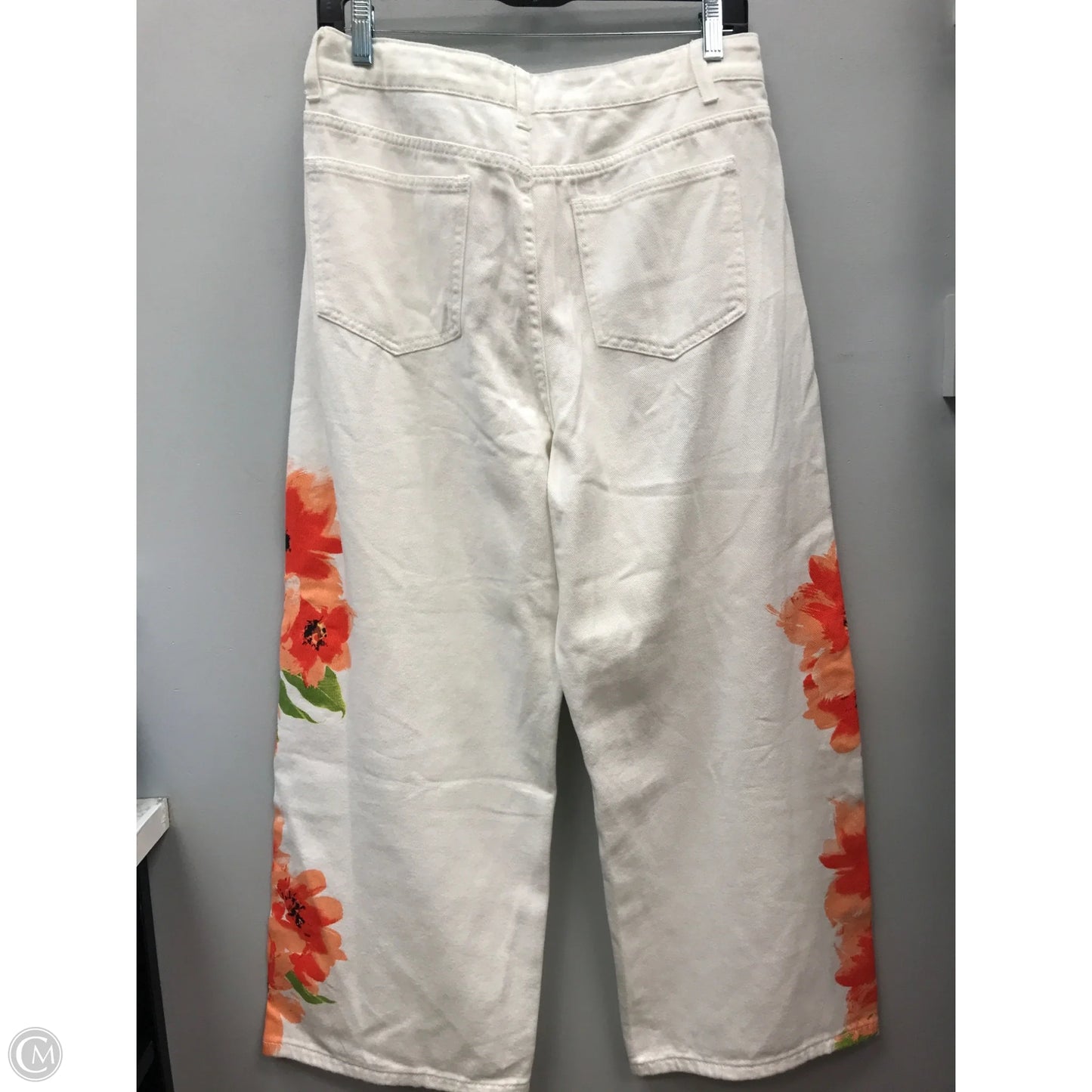 Jeans Wide Leg By Shein In Orange & White, Size: 8