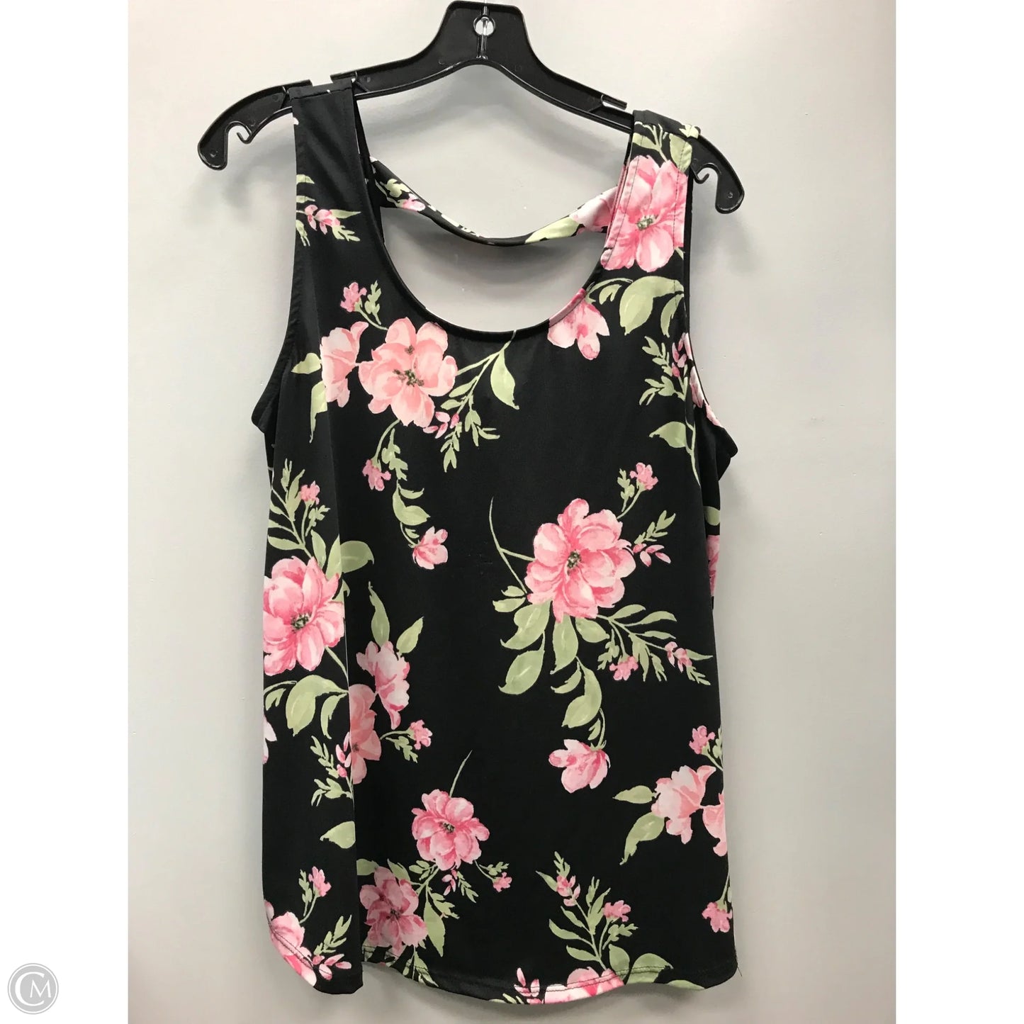 Top Sleeveless By Pulse In Black & Pink, Size: Xl