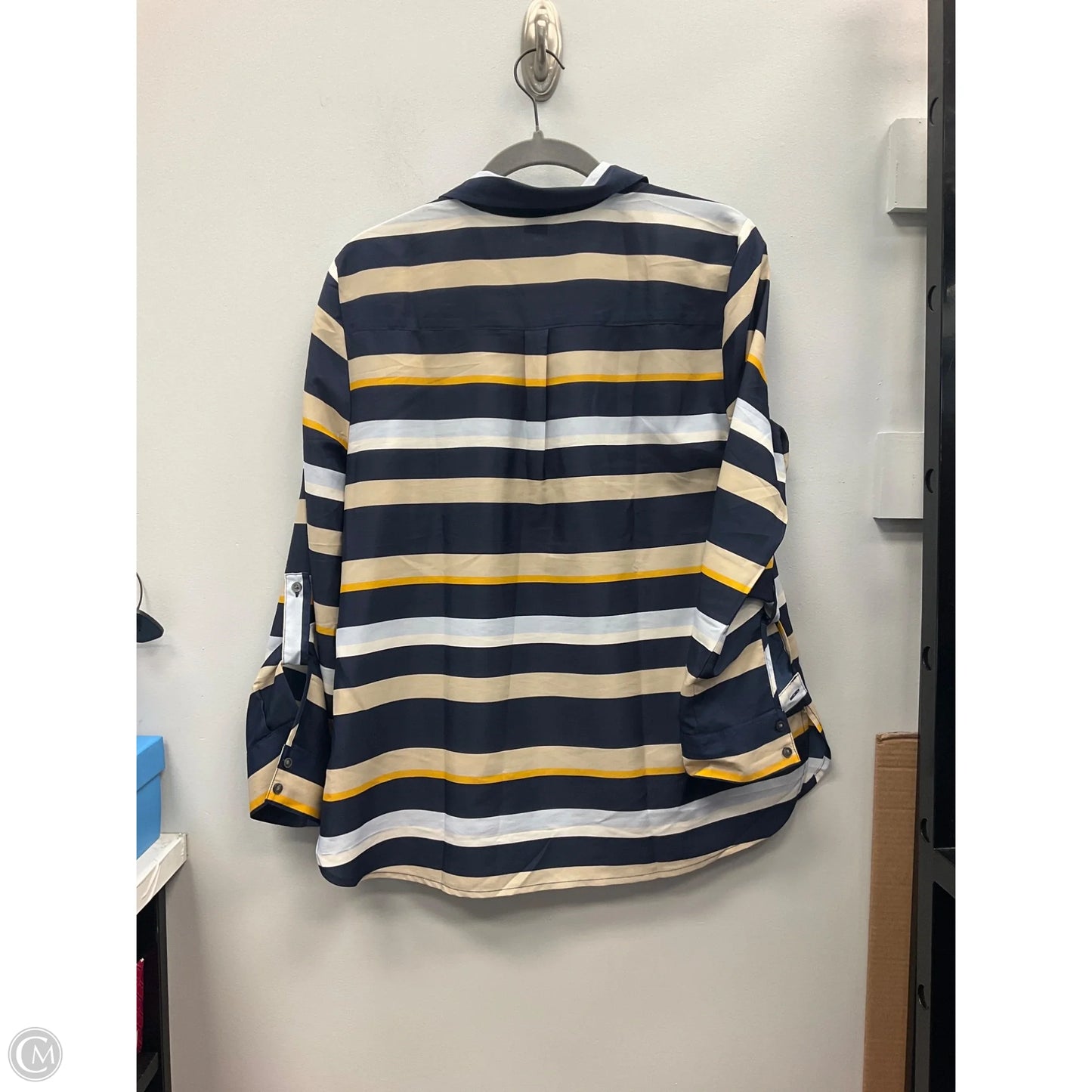 Top Long Sleeve By Ann Taylor In Striped Pattern, Size: Lp