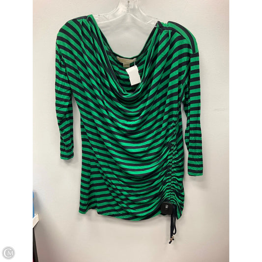 Top 3/4 Sleeve By Michael By Michael Kors In Striped Pattern, Size: M