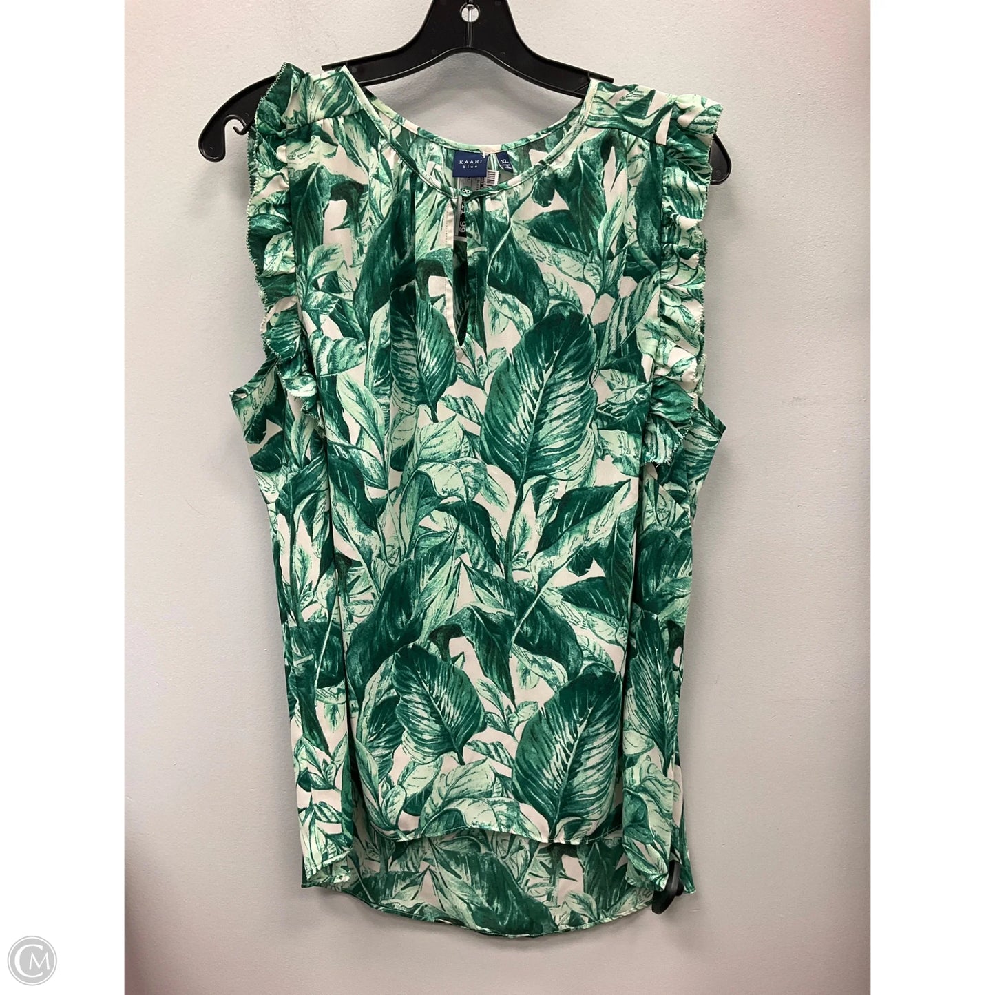 Top Sleeveless By Kaari Blue In Green, Size: Xl